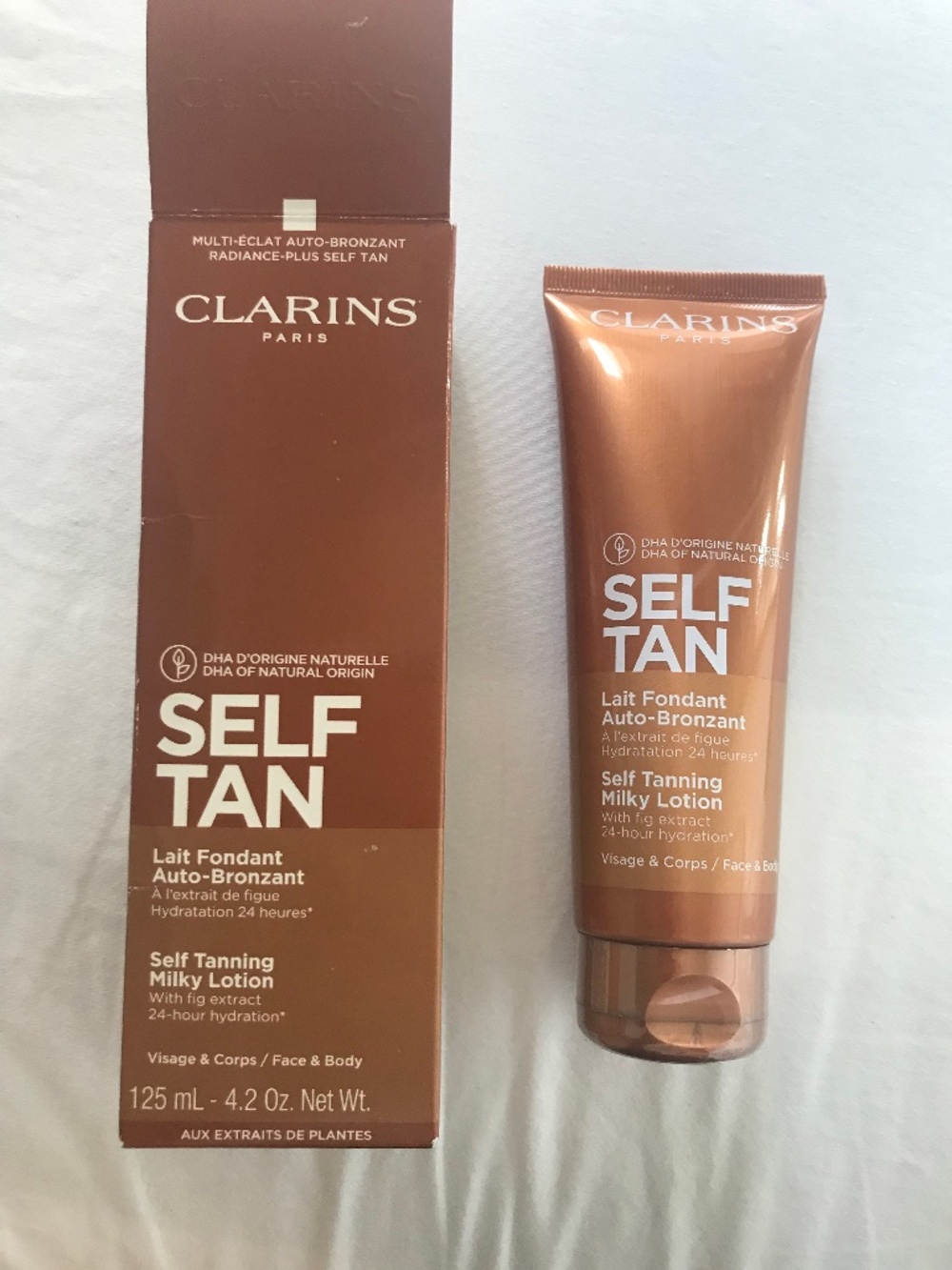 CLARINS Self Tan - Self Tanning Milky Lotion Face and Body - new in box, sealed